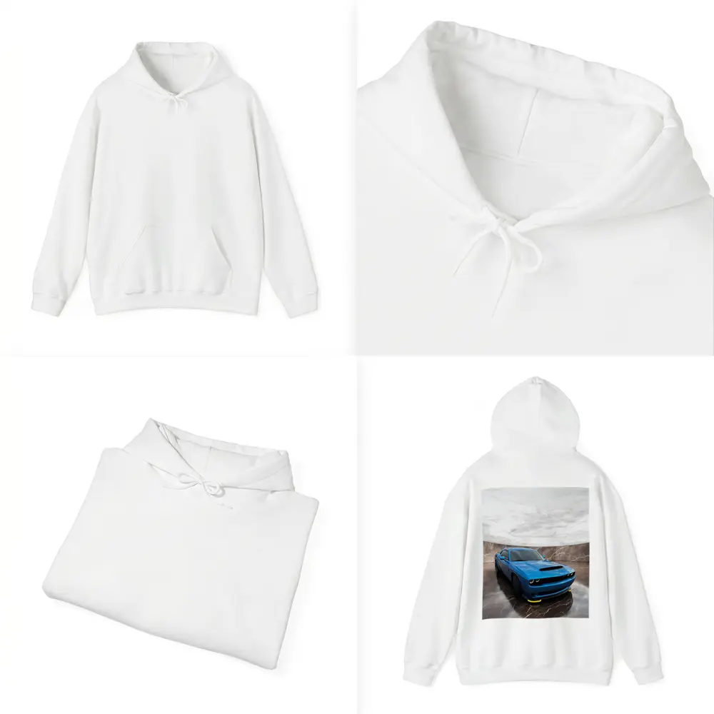 Dodge Challenger Blue Muscle Car Marble Studio – Hoodies