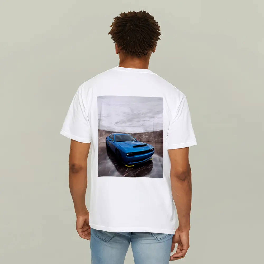 Dodge Challenger Blue Muscle Car Marble Studio – T-Shirts