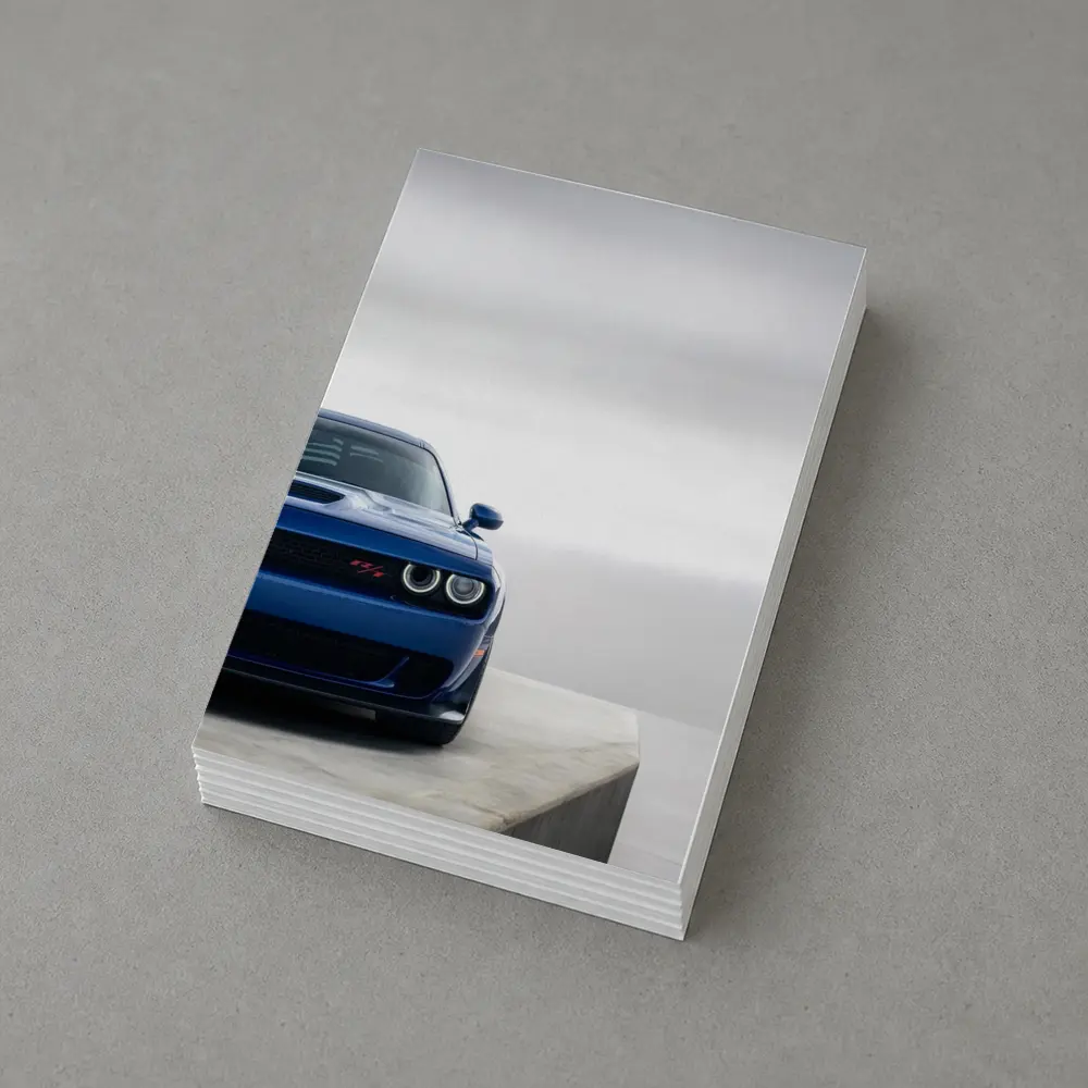 Dodge Challenger Blue Front View Minimal Background – Postcards