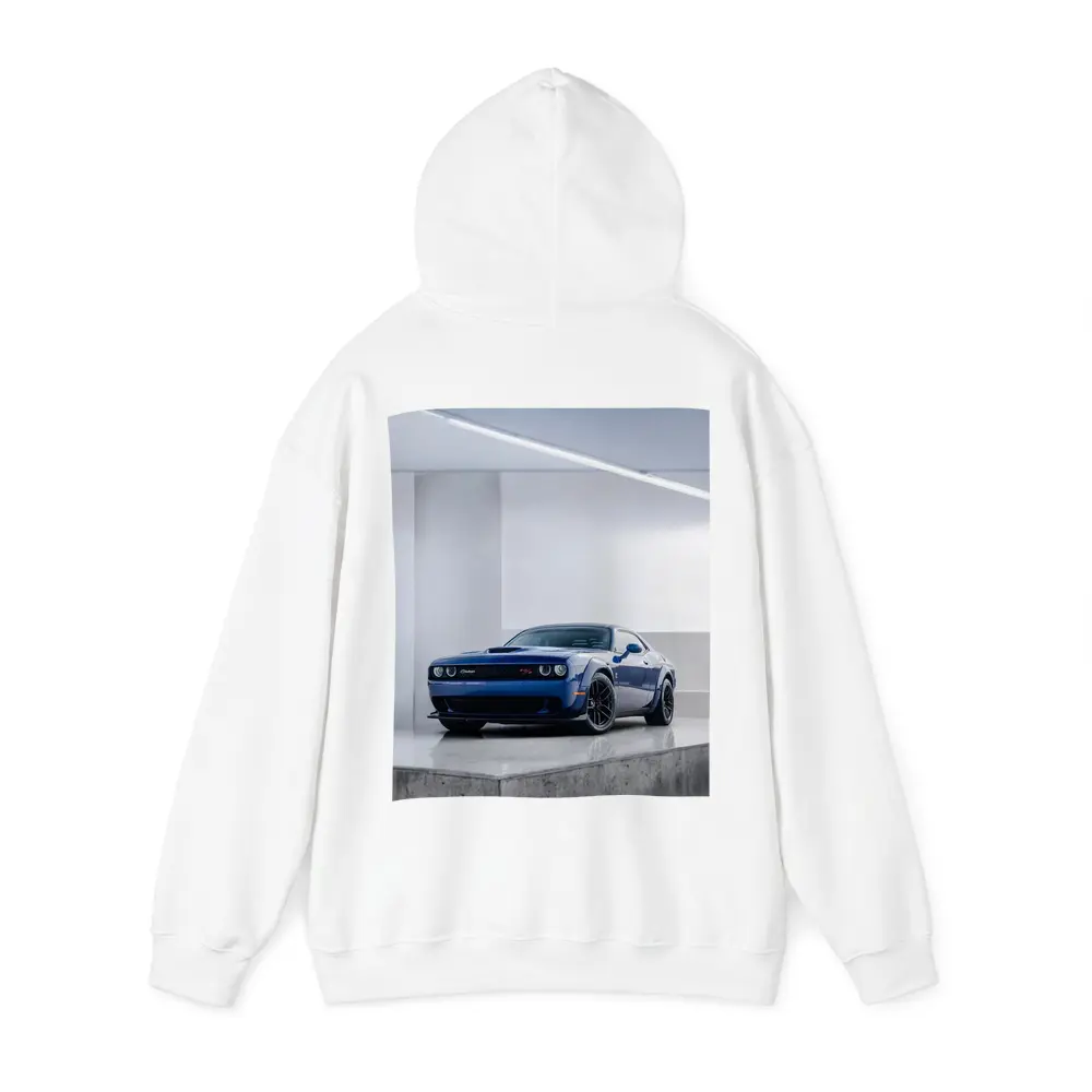 Dodge Challenger SRT Blue Garage Shot – Hoodies