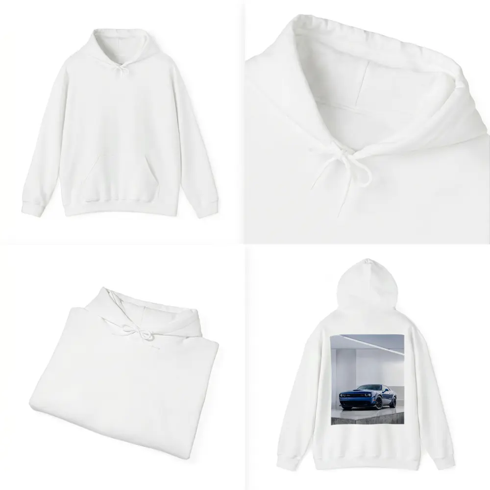 Dodge Challenger SRT Blue Garage Shot – Hoodies