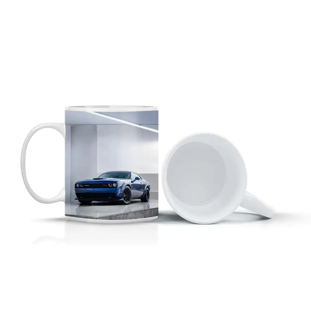 Dodge Challenger SRT Blue Garage Shot – Mugs