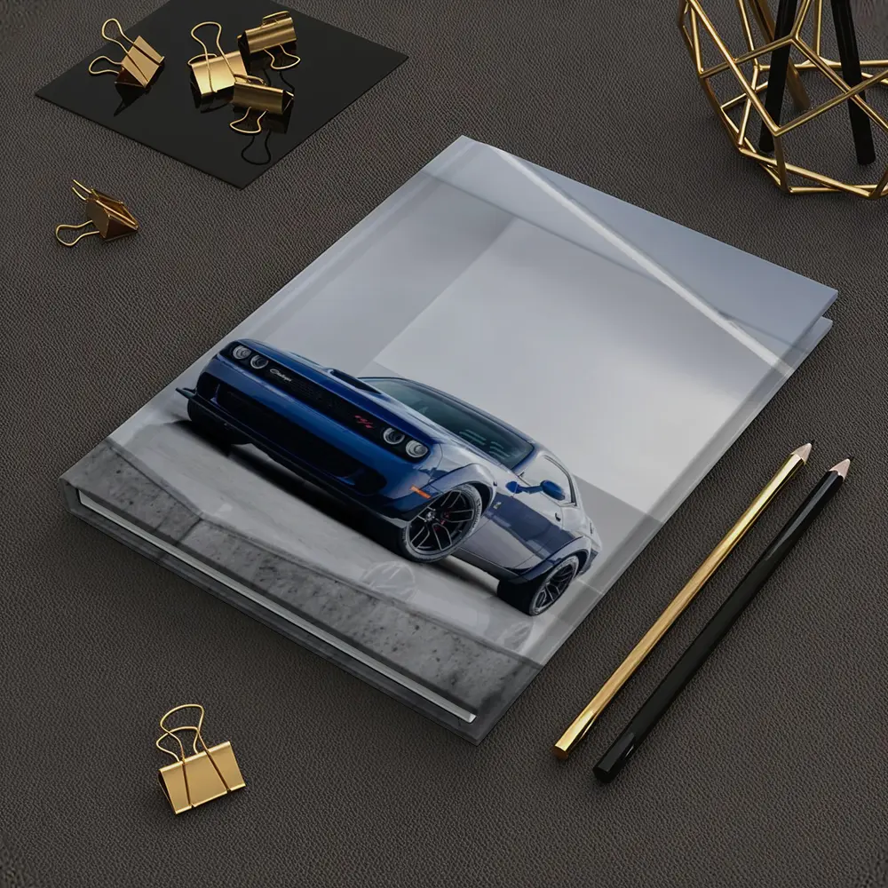 Dodge Challenger SRT Blue Garage Shot – Notebooks