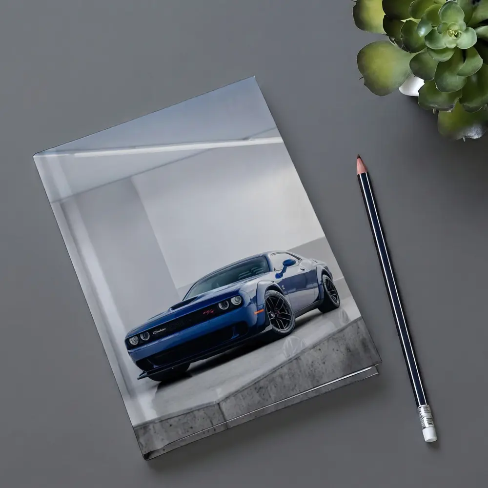 Dodge Challenger SRT Blue Garage Shot – Notebooks