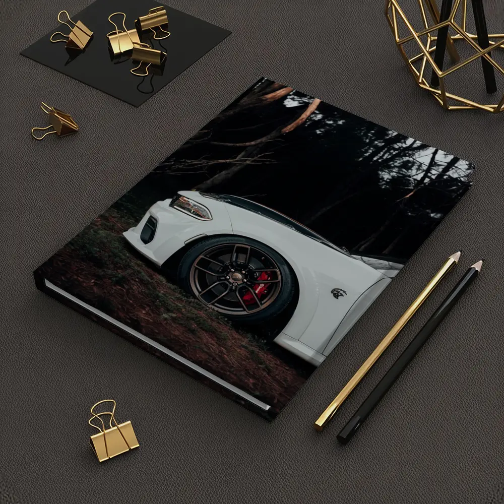 Dodge Charger White Muscle Car Dark Forest – Notebooks