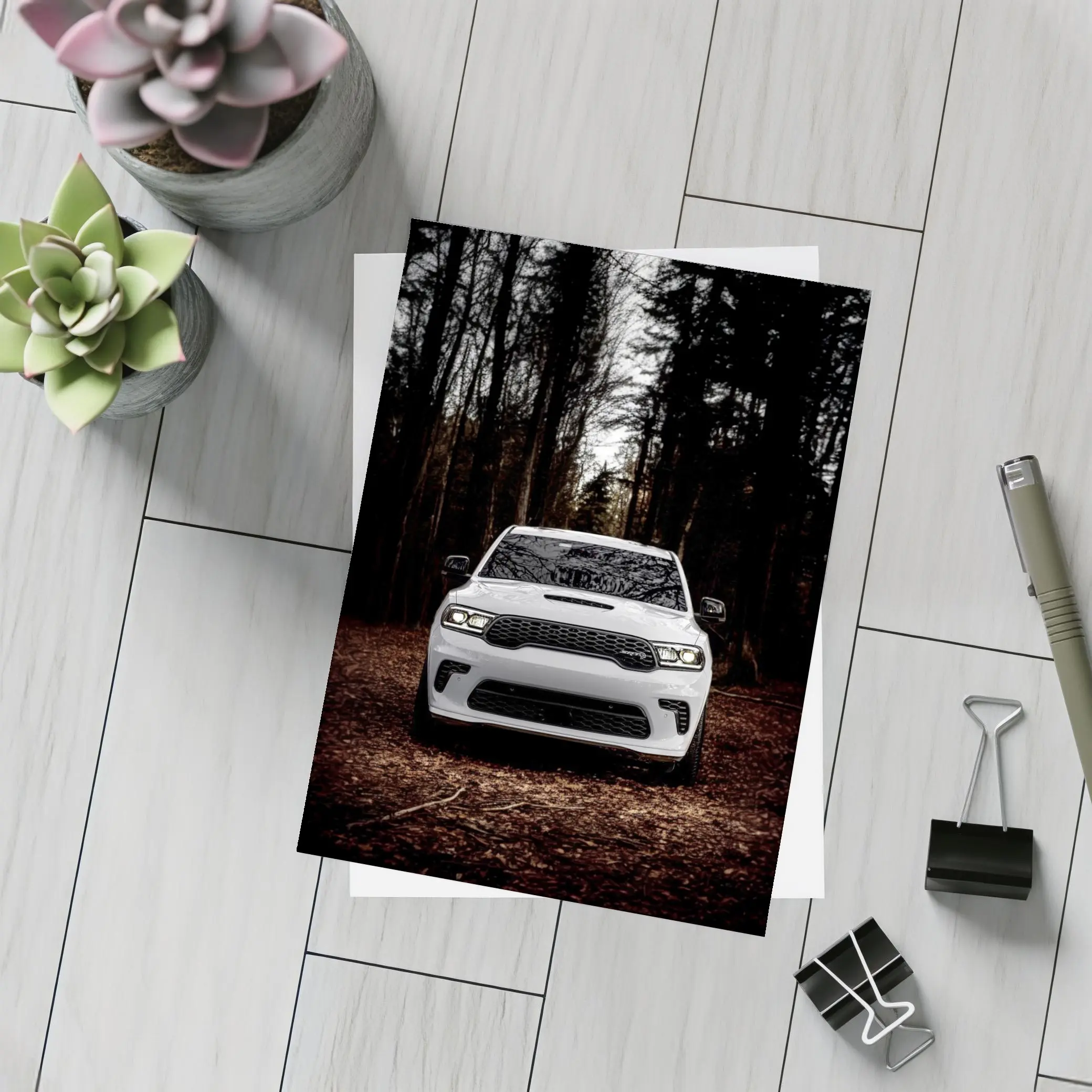 Dodge Durango SRT White Dark Forest – Postcards