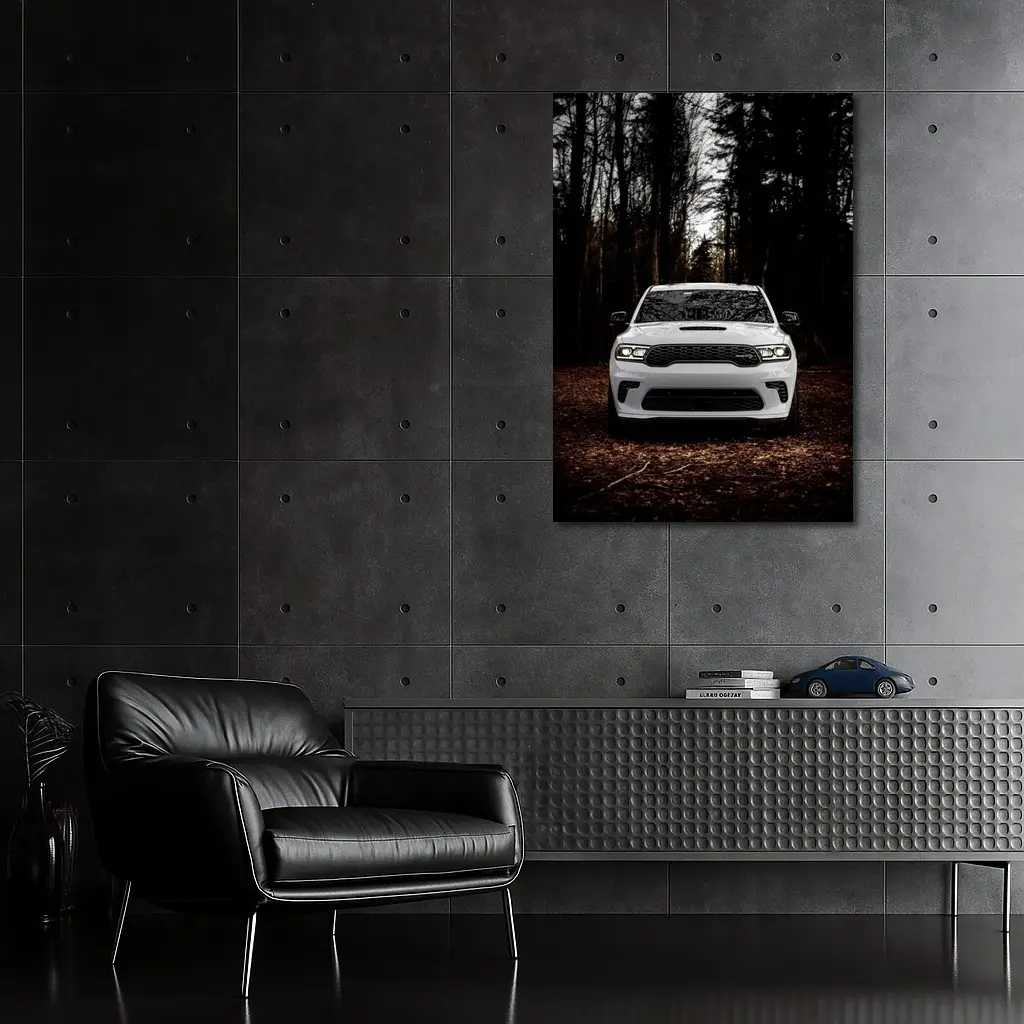 Dodge Durango SRT White Dark Forest – Wall Art