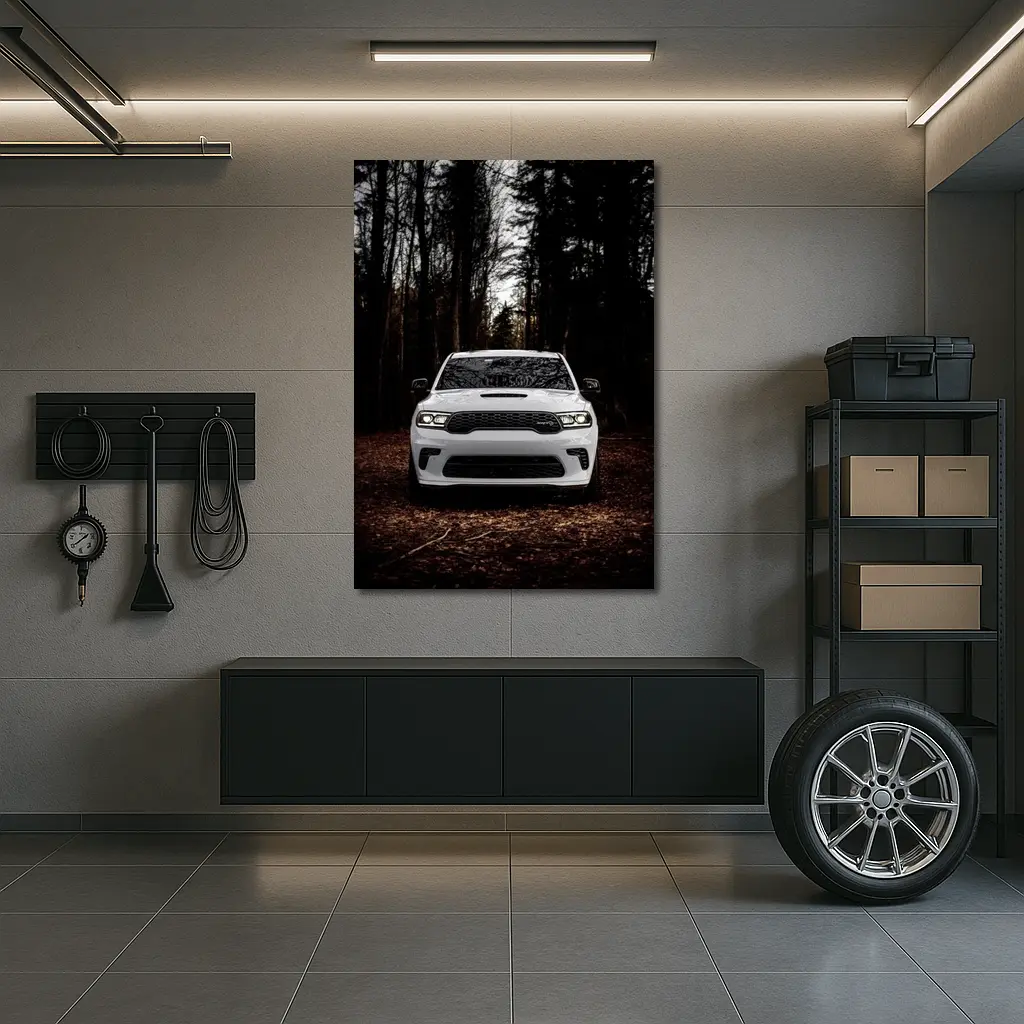 Dodge Durango SRT White Dark Forest – Wall Art