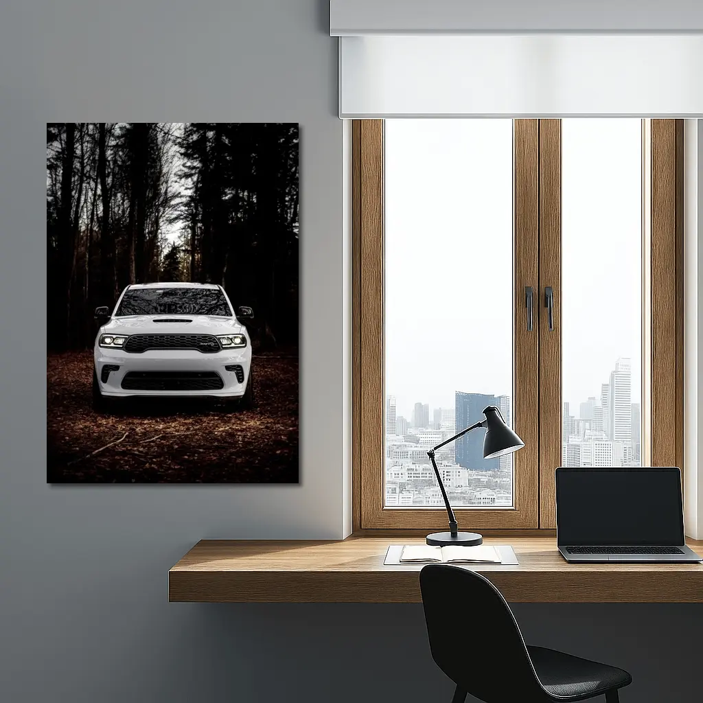 Dodge Durango SRT White Dark Forest – Wall Art