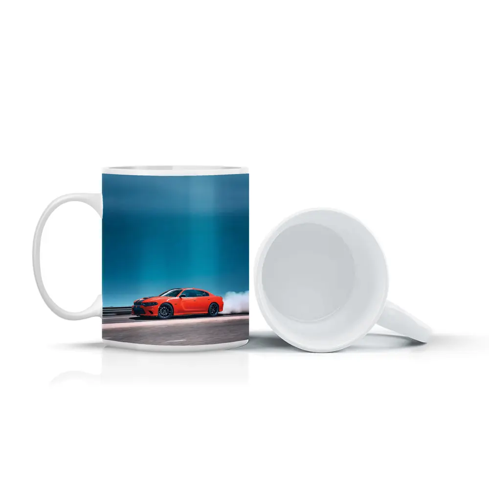 Dodge Charger Burnout Blue Sky Road – Mugs