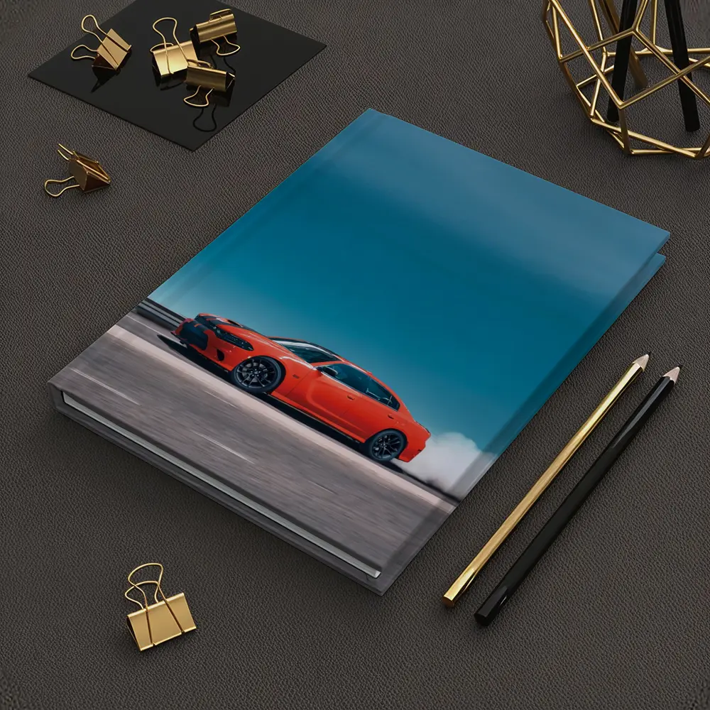 Dodge Charger Burnout Blue Sky Road – Notebooks