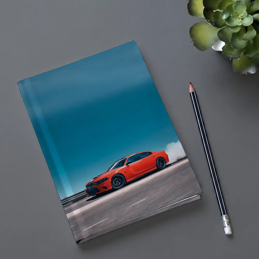 Dodge Charger Burnout Blue Sky Road – Notebooks