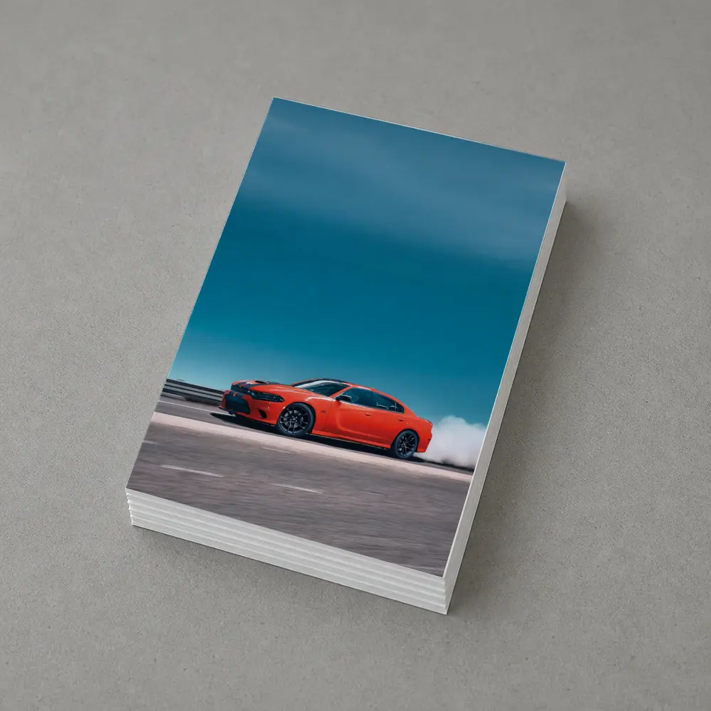 Dodge Charger Burnout Blue Sky Road – Postcards