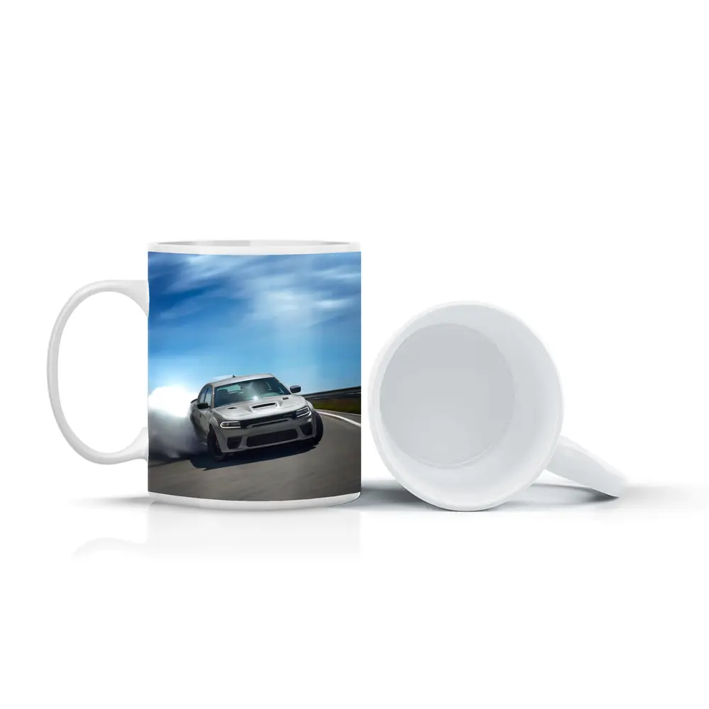 Dodge Charger Drifting on Open Road – Mugs