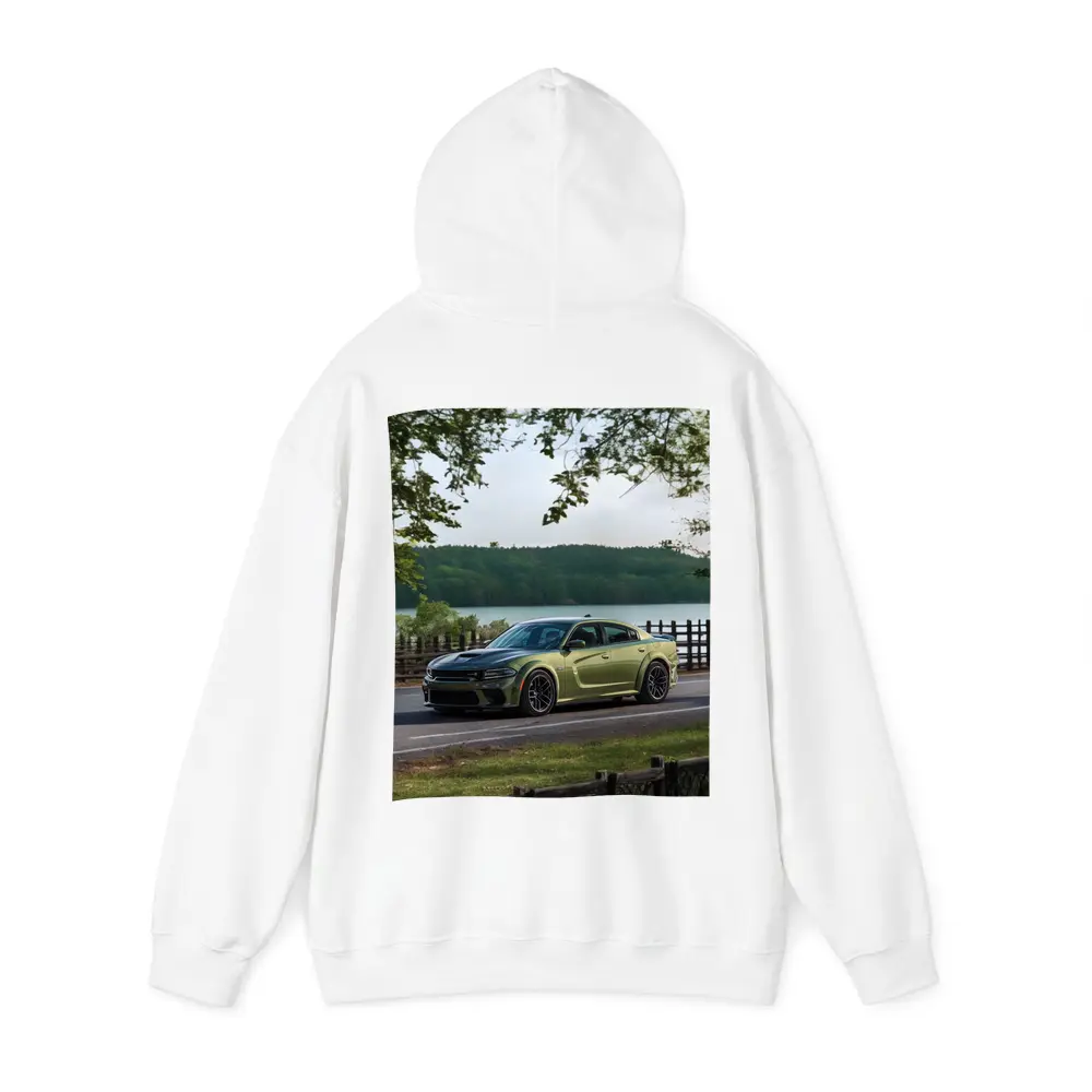 Dodge Charger Green Muscle Car By Lake – Hoodies