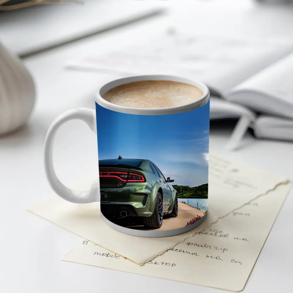 Dodge Charger Green Rear View Lakeside – Mugs