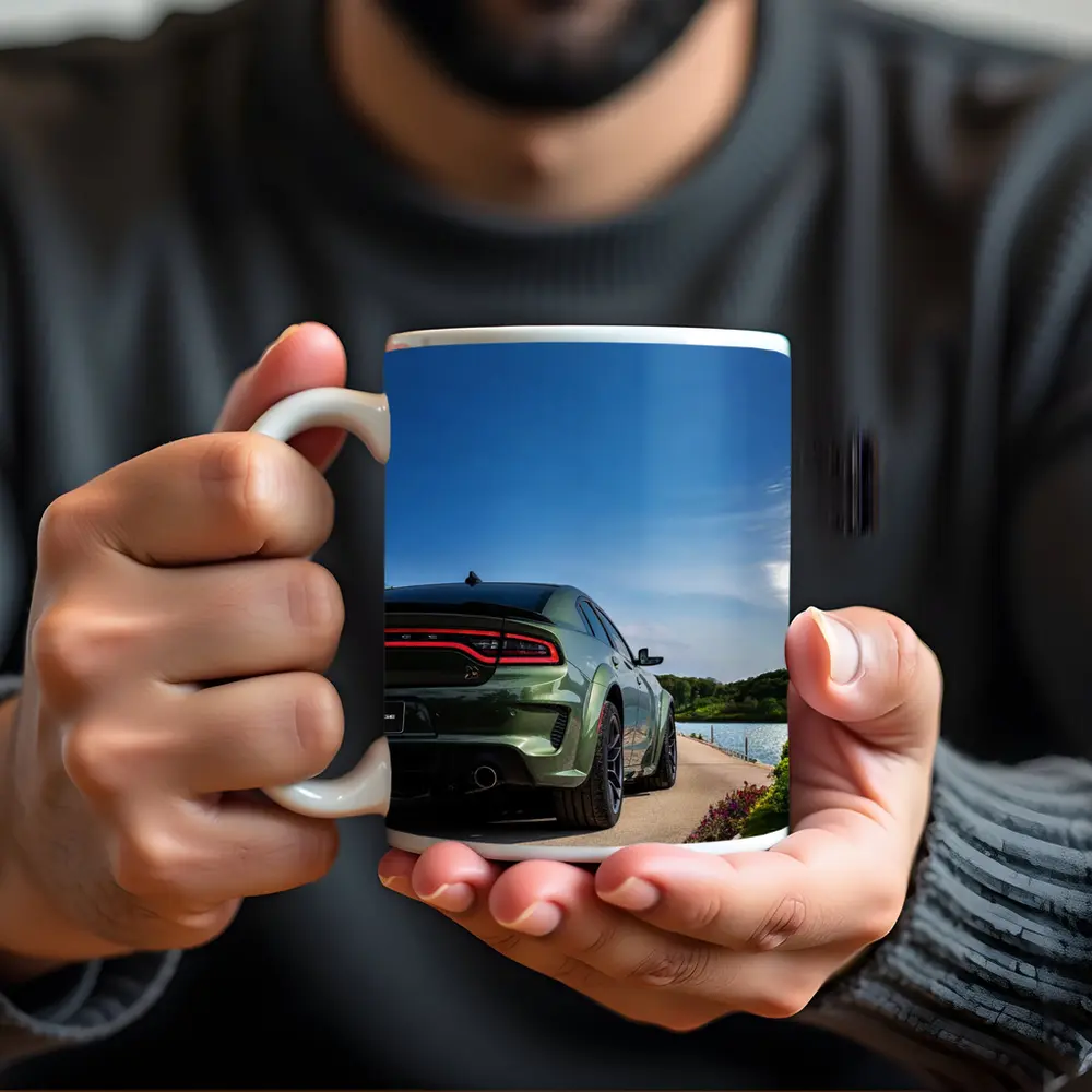 Dodge Charger Green Rear View Lakeside – Mugs