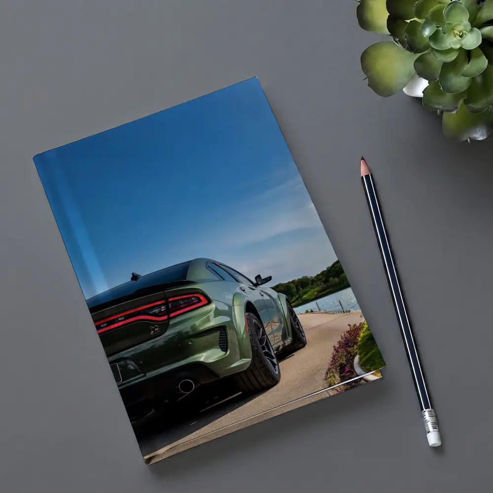 Dodge Charger Green Rear View Lakeside – Notebooks
