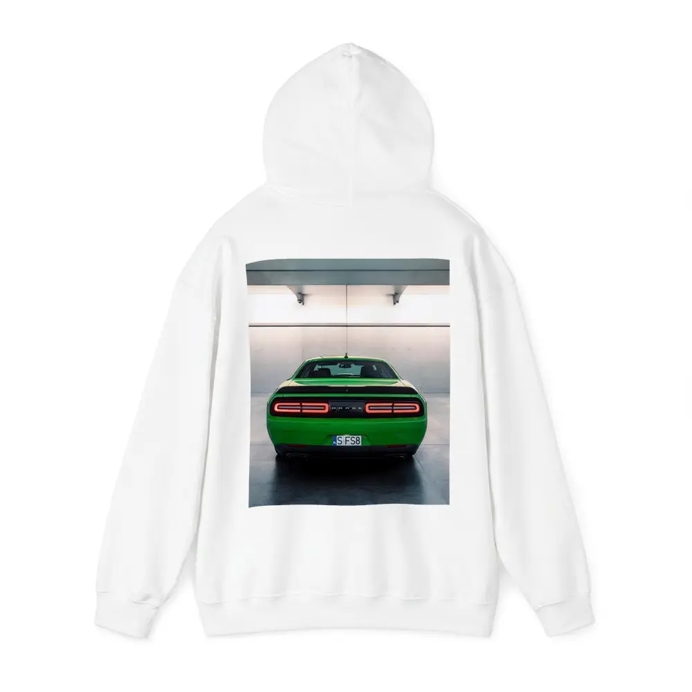 Dodge Challenger Green Rear Parking Garage – Hoodies