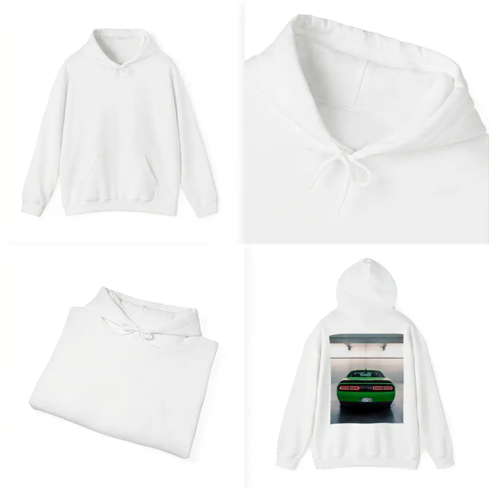 Dodge Challenger Green Rear Parking Garage – Hoodies