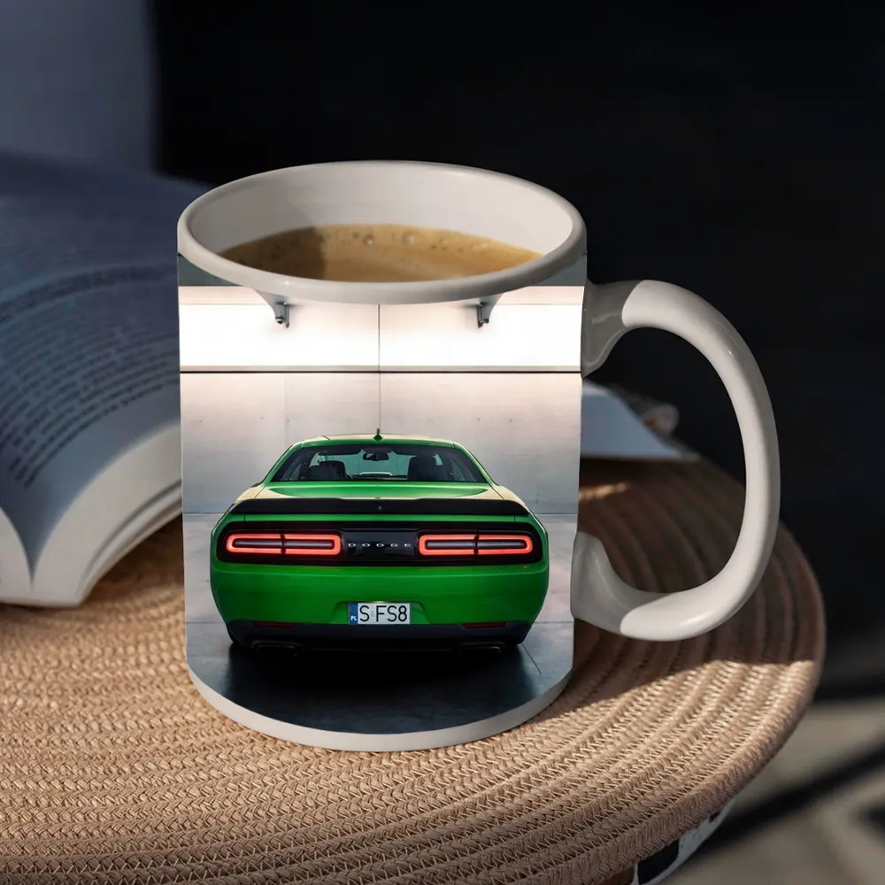 Dodge Challenger Green Rear Parking Garage – Mugs