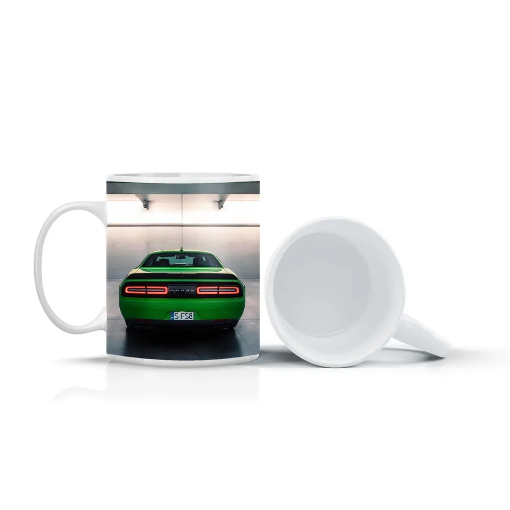 Dodge Challenger Green Rear Parking Garage – Mugs