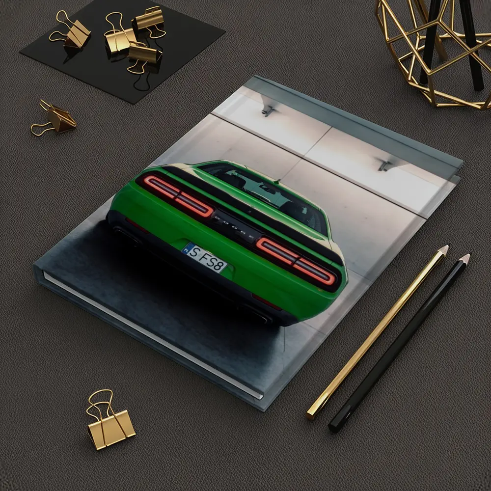 Dodge Challenger Green Rear Parking Garage – Notebooks