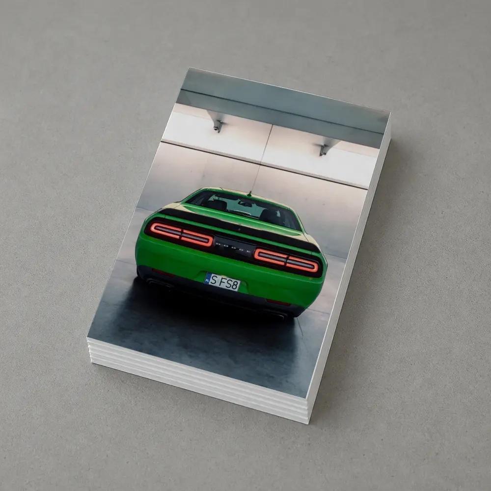 Dodge Challenger Green Rear Parking Garage – Postcards