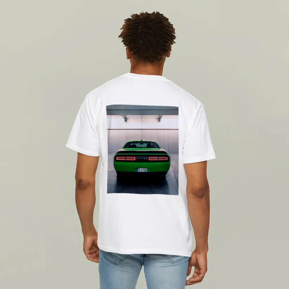 Dodge Challenger Green Rear Parking Garage – T-Shirts