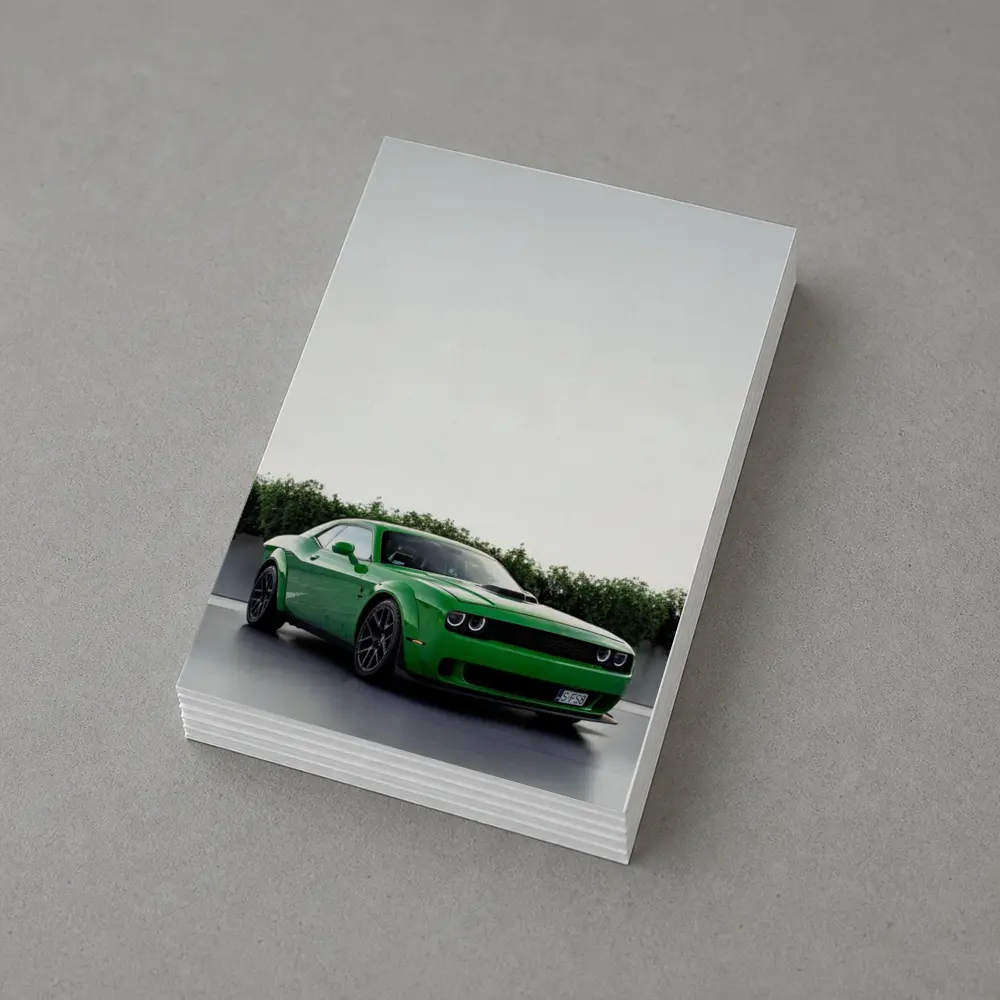 Dodge Challenger Green Muscle Car Parking Lot – Postcards