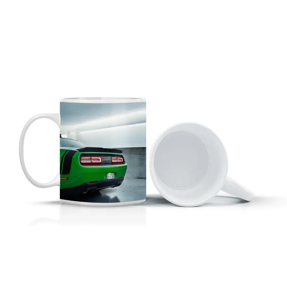 Dodge Challenger Green Rear Parking Garage – Mugs