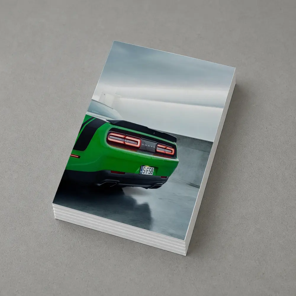 Dodge Challenger Green Rear Parking Garage – Postcards