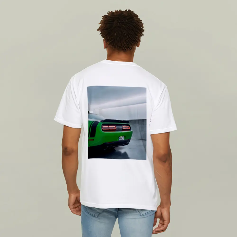 Dodge Challenger Green Rear Parking Garage – T-Shirts