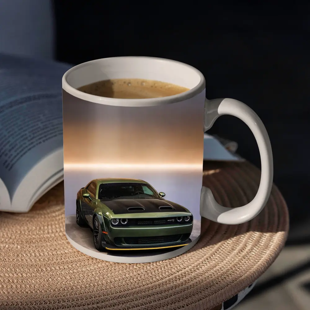 Dodge Challenger Green Muscle Car Studio – Mugs
