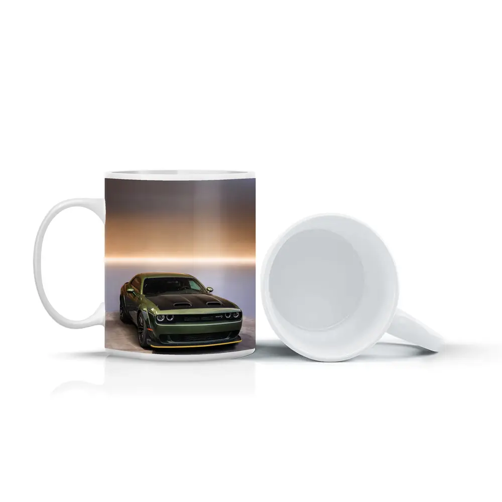 Dodge Challenger Green Muscle Car Studio – Mugs