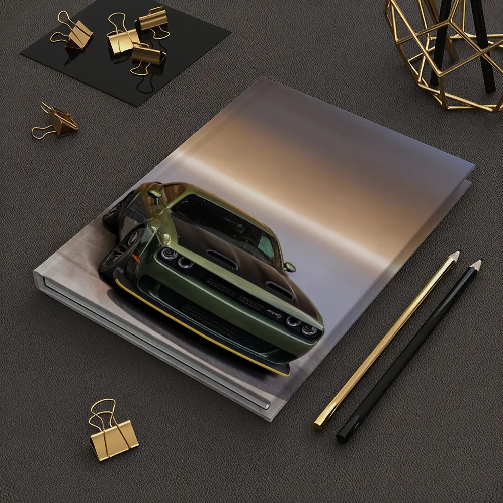 Dodge Challenger Green Muscle Car Studio – Notebooks