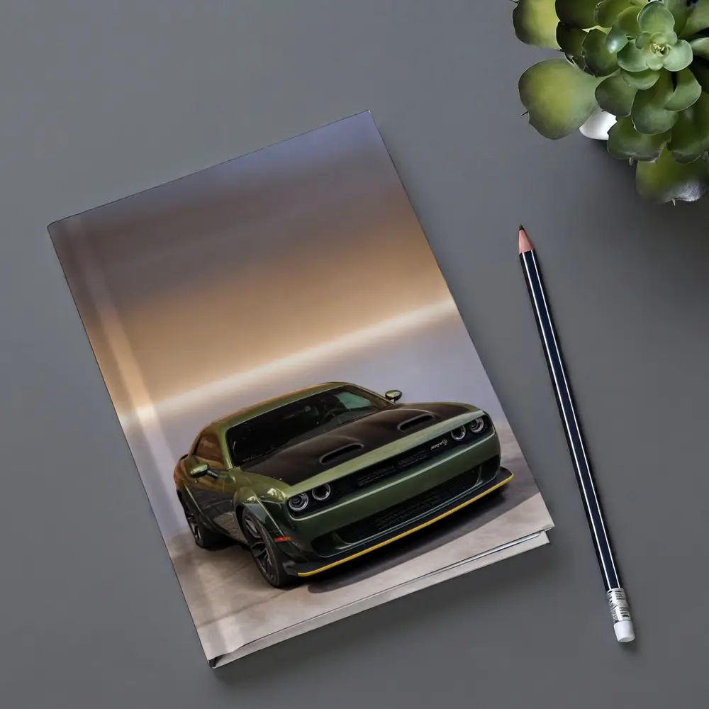 Dodge Challenger Green Muscle Car Studio – Notebooks