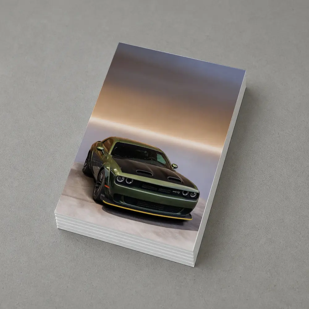 Dodge Challenger Green Muscle Car Studio – Postcards