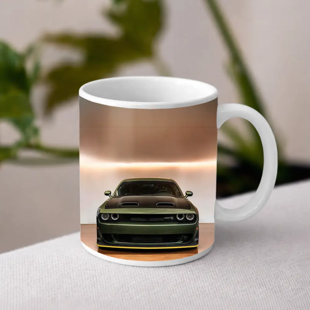 Dodge Challenger SRT Front View Green – Mugs