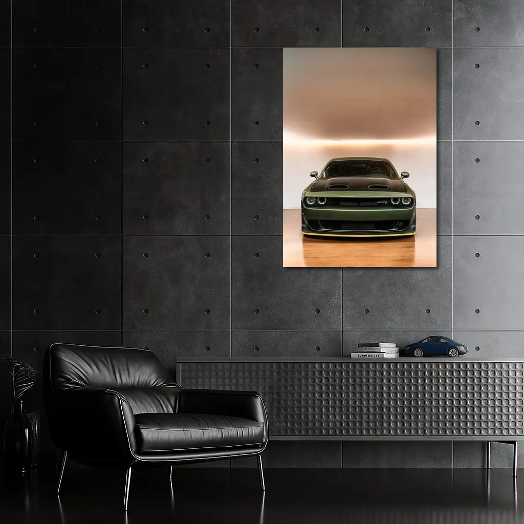Dodge Challenger SRT Front View Green – Wall Art