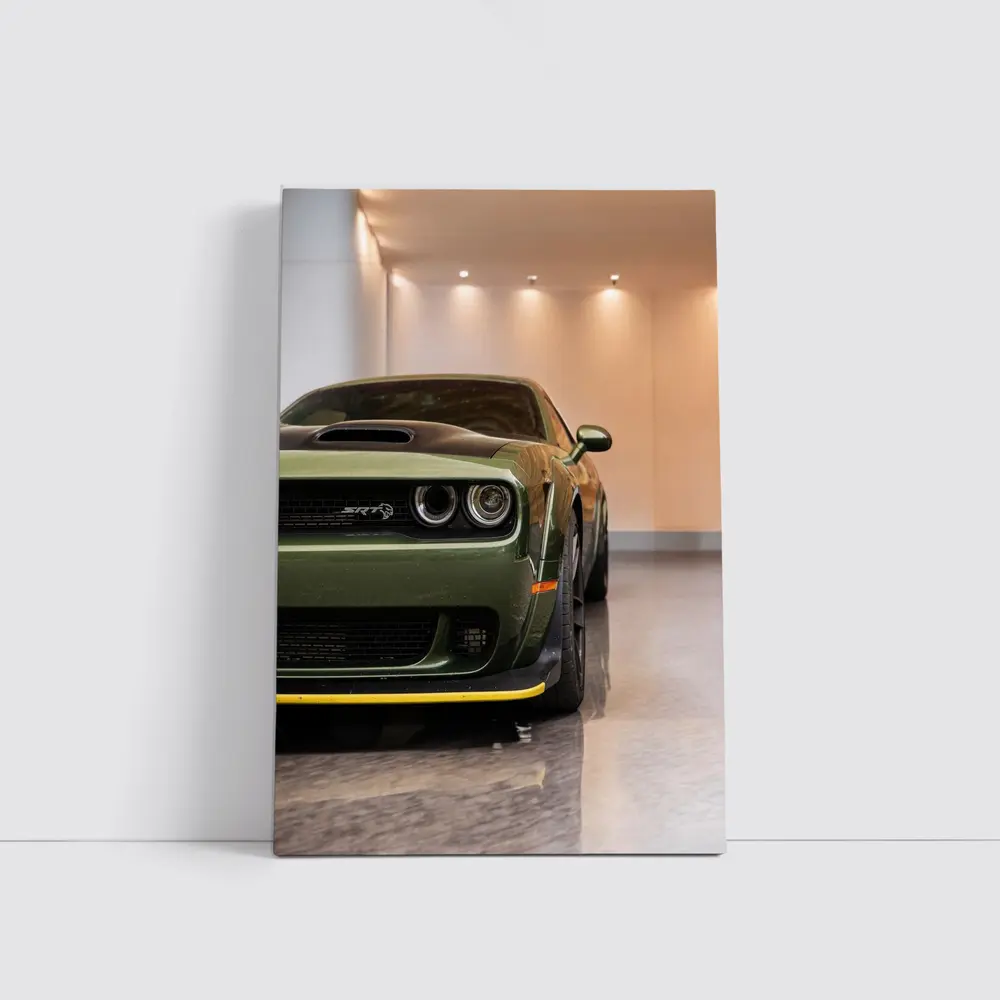 Dodge Challenger SRT Hellcat Green Garage – Wall Art