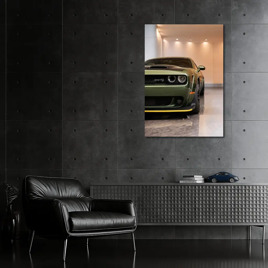 Dodge Challenger SRT Hellcat Green Garage – Wall Art