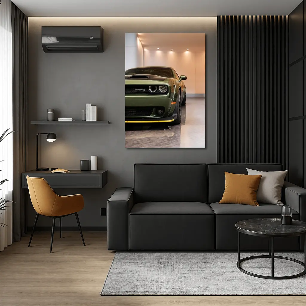 Dodge Challenger SRT Hellcat Green Garage – Wall Art
