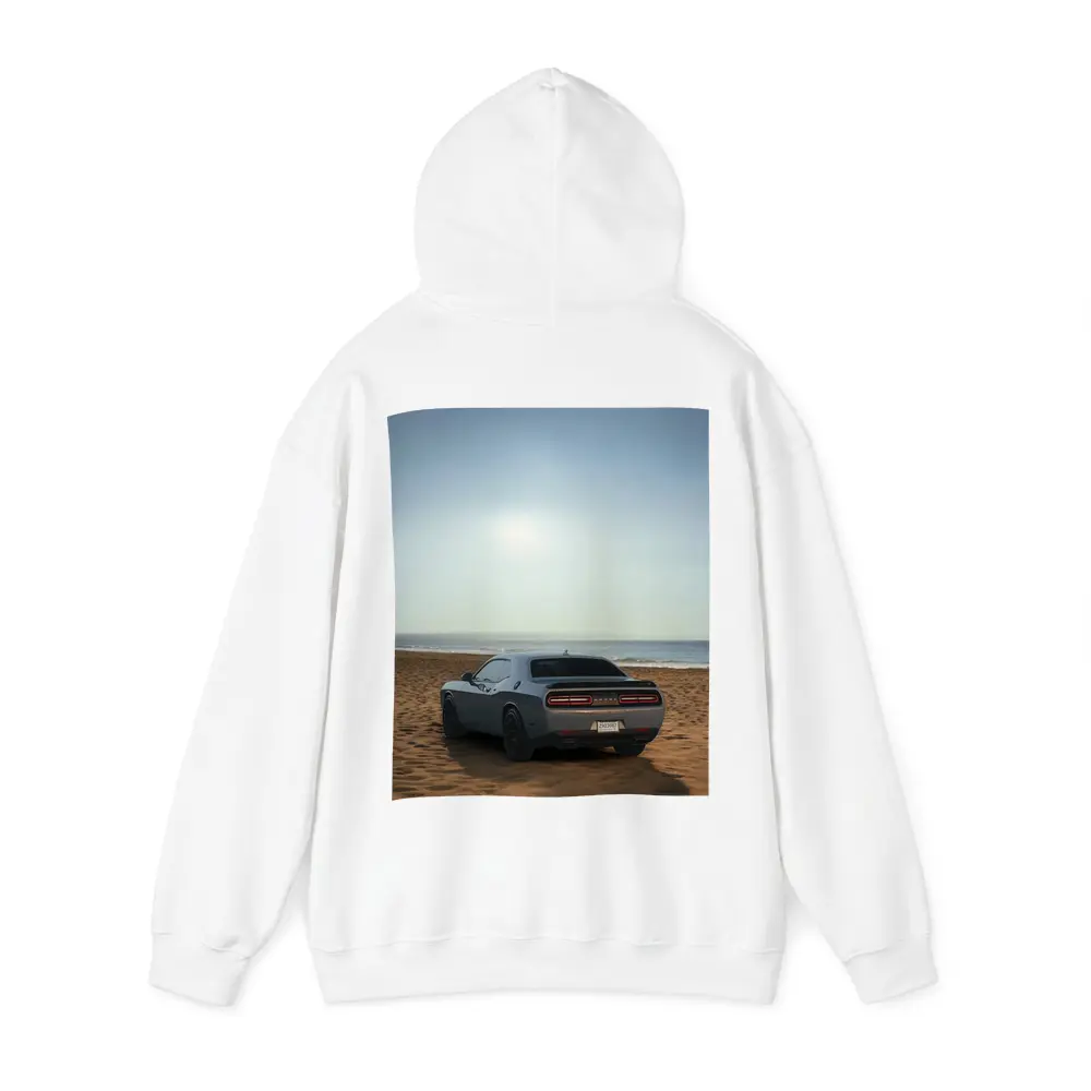 Dodge Challenger Gray Rear View Beach – Hoodies