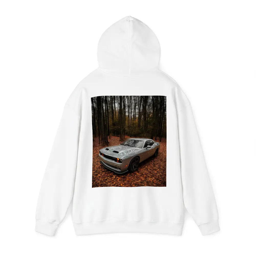 Dodge Challenger Silver Car Autumn Forest – Hoodies