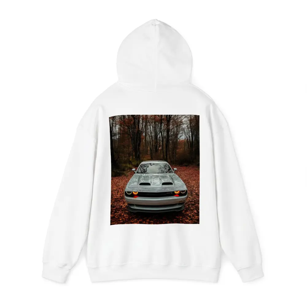 Dodge Challenger Gray Muscle Car Autumn Forest – Hoodies