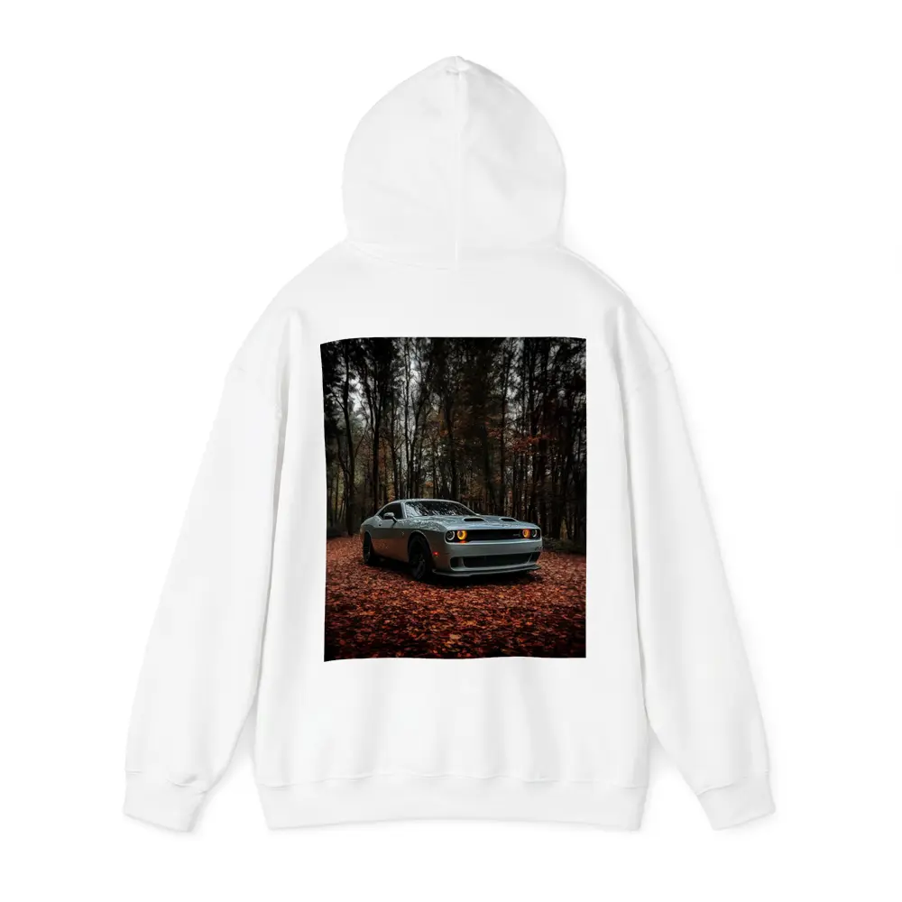 Dodge Challenger Silver Car Autumn Forest – Hoodies
