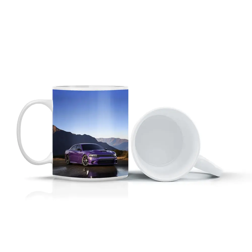 Dodge Charger Purple Muscle Car Mountain Background – Mugs