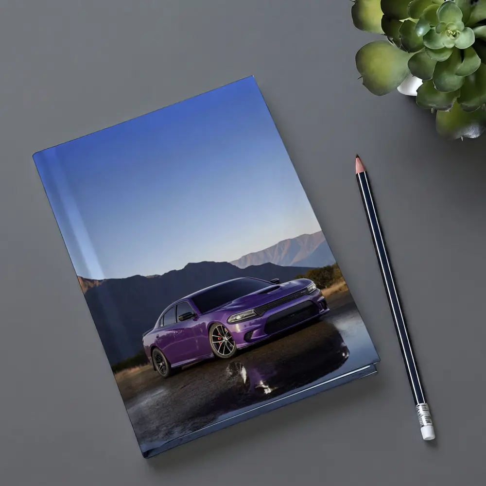 Dodge Charger Purple Muscle Car Mountain Background – Notebooks