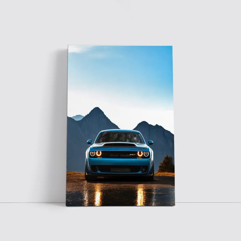 Dodge Challenger SRT Blue Mountain Road – Wall Art